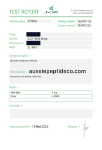 Janoshik Analytical Certificate of Analysis for AOD-9604 5mg
