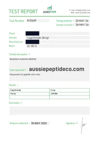 Janoshik Analytical Certificate of Analysis for Cagrilintide 5mg