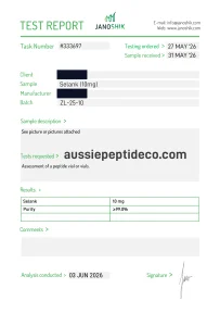 Janoshik Analytical Certificate of Analysis for Selank 10mg
