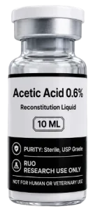 Acetic Acid 0.6% 10mL – lyophilised research peptide vial, Aussie Peptide Co
