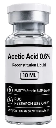 Acetic Acid 0.6% 10mL – lyophilised research peptide vial, Aussie Peptide Co