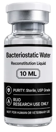 Bacteriostatic Water 10mL – lyophilised research peptide vial, Aussie Peptide Co