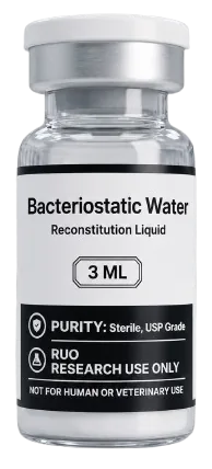 Bacteriostatic Water 3mL – lyophilised research peptide vial, Aussie Peptide Co