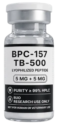 BPC-157 + TB-500 10mg – lyophilised research peptide vial, Aussie Peptide Co