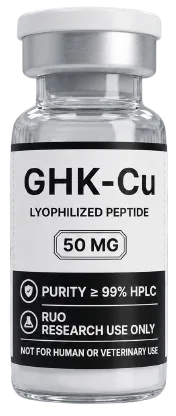 GHK-Cu 50mg – lyophilised research peptide vial, Aussie Peptide Co