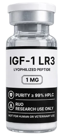 IGF-1 LR3 1mg – lyophilised research peptide vial, Aussie Peptide Co