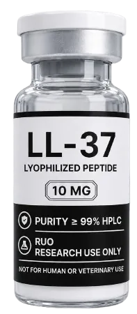 LL-37 10mg – lyophilised research peptide vial, Aussie Peptide Co