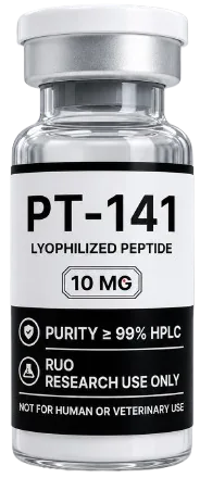 PT-141 10mg – lyophilised research peptide vial, Aussie Peptide Co