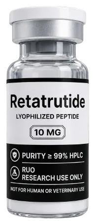 Retatrutide 10mg – lyophilised research peptide vial, Aussie Peptide Co