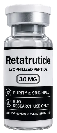 Retatrutide 30mg – lyophilised research peptide vial, Aussie Peptide Co