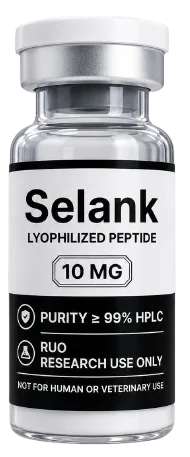Selank 10mg – lyophilised research peptide vial, Aussie Peptide Co