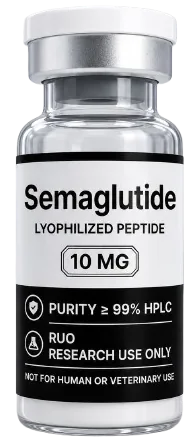 Semaglutide 10mg – lyophilised research peptide vial, Aussie Peptide Co