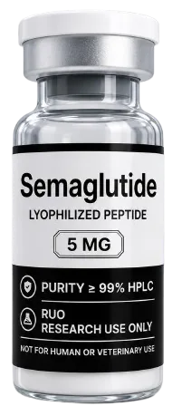 Semaglutide 5mg – lyophilised research peptide vial, Aussie Peptide Co