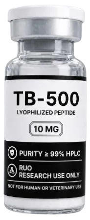 TB-500 10mg – lyophilised research peptide vial, Aussie Peptide Co