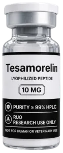 Tesamorelin 10mg – lyophilised research peptide vial, Aussie Peptide Co