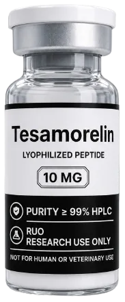 Tesamorelin 10mg – lyophilised research peptide vial, Aussie Peptide Co
