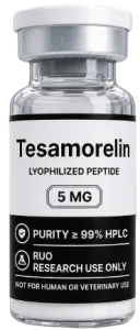 Tesamorelin 5mg – lyophilised research peptide vial, Aussie Peptide Co