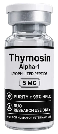 Thymosin Alpha-1 5mg – lyophilised research peptide vial, Aussie Peptide Co