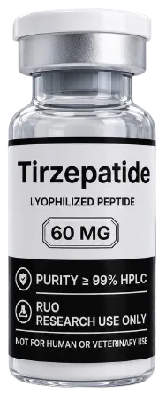 Tirzepatide 60mg – lyophilised research peptide vial, Aussie Peptide Co